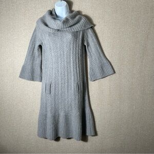 Calypso Christiane Celle Cashmere Sweater Dress Women Size Large Gray Cowl Neck